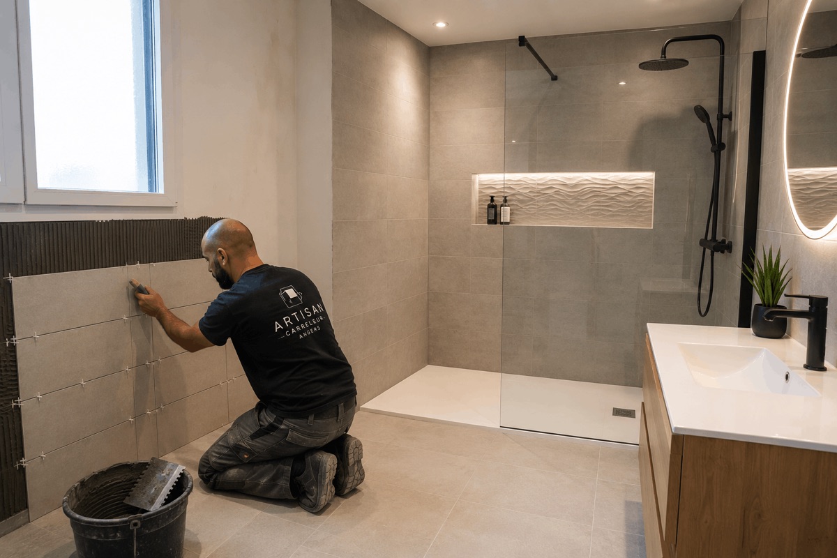 Carrelage salle de bain et faïence murale à Angers