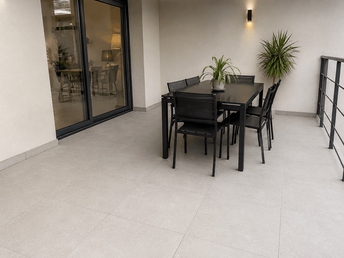 Pose de carrelage et terrasse dans une maison à Bouchemaine